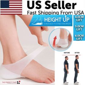 Concealed Footbed Enhancers Invisible Height Increase Silicone Insoles Pads USA (size: 6CM Lift)